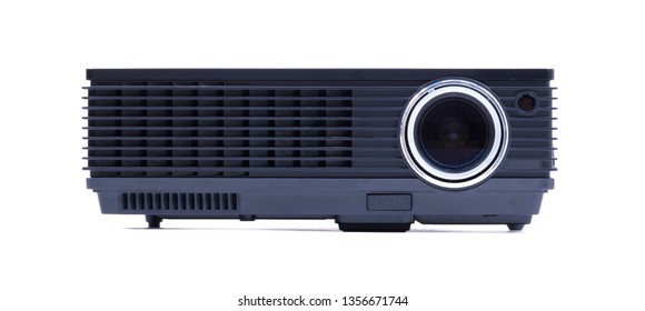 Black Home Cinema Projector, Isolated On White Background