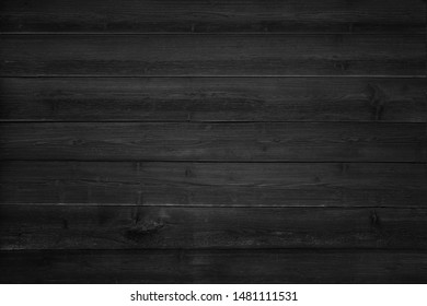 Black horizontal planks. Texture of wood.