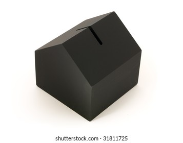 Black House Shaped Money Box