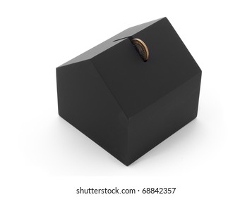 Black House Shaped Money Box