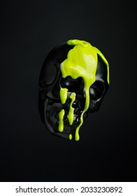 paint dripped down skull music video