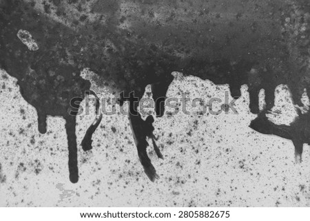 Black Ink Dripping Texture Background - Monochrome Abstract Grunge Splatter Surface