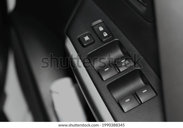 Black interior car panel\
button