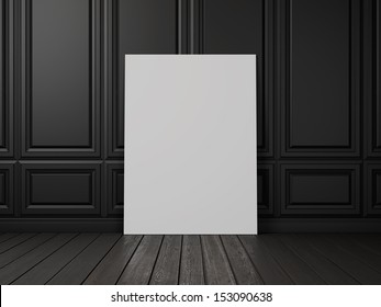 Black Interior With White Banner