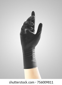 Black Isolated Medical Gloves Nitrile 