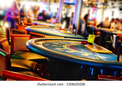 Black Jack Casino Table Without People. Carnival Cruise Line. Carnival Glory. July 2, 2018