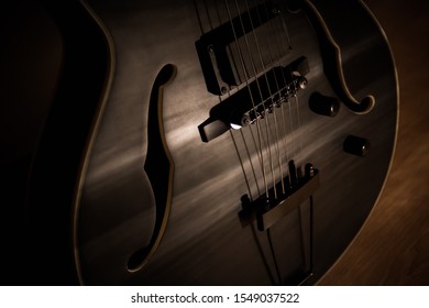 Black Jazz Archtop Guitar Fholes Close Stock Photo 1549037522 ...