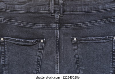 Black Jeans Textureback View Stock Photo 1223450206 | Shutterstock