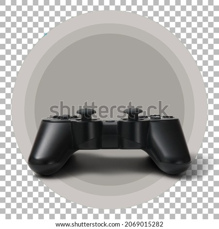 Black joystick on transparent background.
