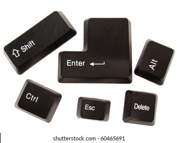Black keyboard buttons, isolated macro
