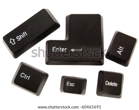 Black keyboard buttons, isolated macro
