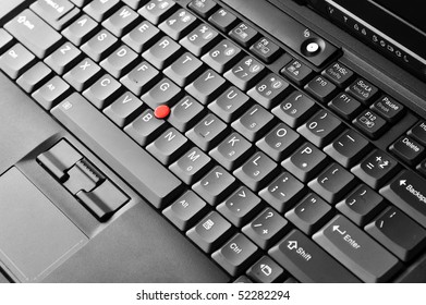 black keyboard of  computer close up