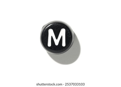 Black keyboard key with letter m isolated on white background with shadow for minimalist design concepts - Powered by Shutterstock