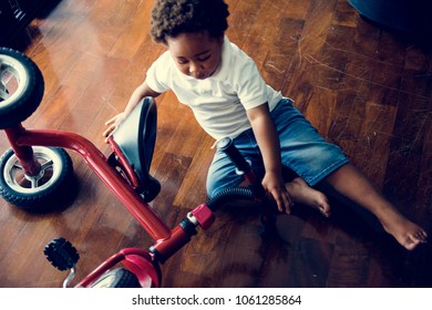 Black Kid Fell Off The Bicycle