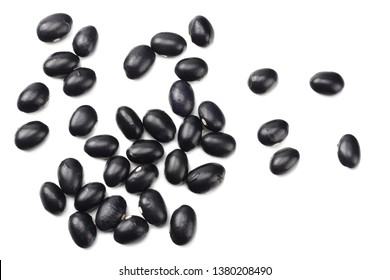 Black Kidney Beans Isolated On White Background. Top View