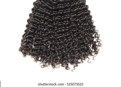 black kinky curly hairpiece human hair extensions 