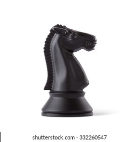 Black Knight Chess Piece Isolated On White Background