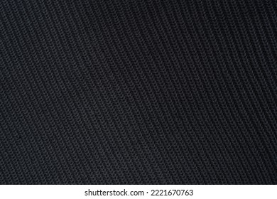 Black Knitted Fabric Background Texture