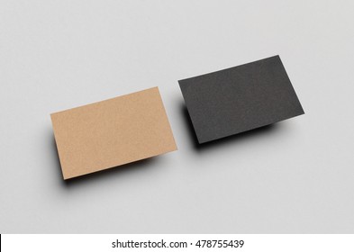 Black & Kraft Business Card Mock-Up (85x55mm)