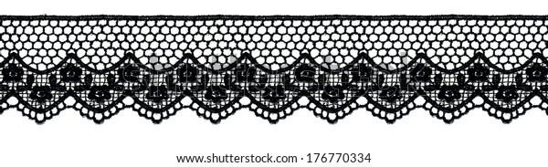 Black Lace Band Isolated Over White Stock Photo (Edit Now) 176770334