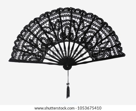 Black lace hand fan