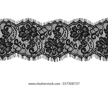 black lace on white background