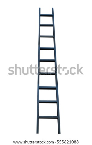 black ladder on white background