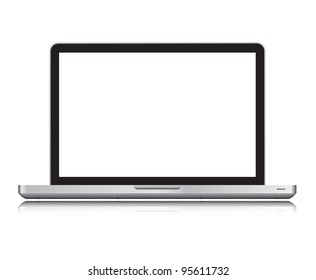 Black laptop isolated on white,clipping path included