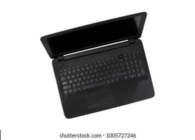 Black Laptop Top View Isolated