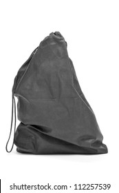 A Black Laundry Bag On A White Background