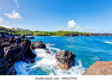 Black Lava Rock Beach, Road To Hana, Maui, Hawaii