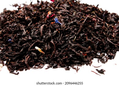 black leaf tea close-up, drinks