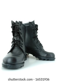 Black Leather Army Boots.