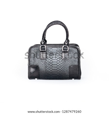 black leather bag