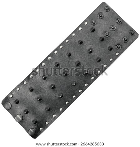 Black leather bracelet adorned with sharp metal spikes, combining bold style with edgy attitude. Perfect for punk, goth, metal, and biker fashion lovers seeking a statement accessory