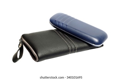 Black leather case for mobile phone and phone - Shutterstock ID 340101695