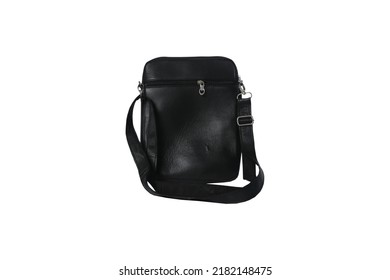 Black Leather Casual Sling Bag Isolated Stock Photo 2182148475 ...