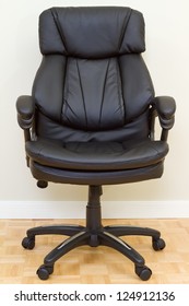 Black Leather Chairman Chair In Office