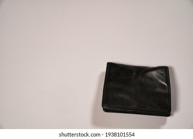 Black Leather Coin Purse, White Background