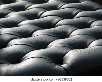 Black Leather. Leather Furniture Detail.