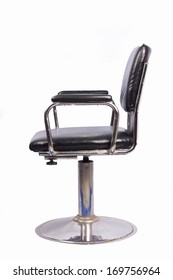 Black Leather Hair Dresser Or Barber Shop Stool