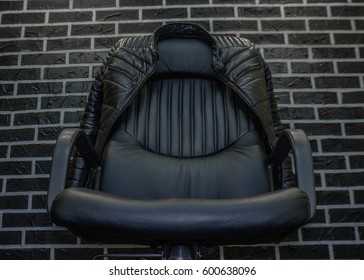 black leather jacket