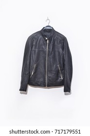 Black Leather Jacket Hanging