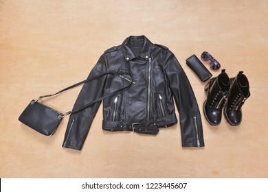 4,461 Women wearing leather pants and leather jacket Images, Stock ...