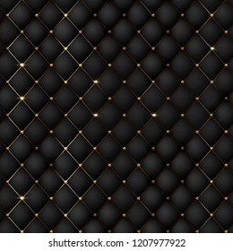 Black Leather Pattern Texture Background. Seamless Texture.