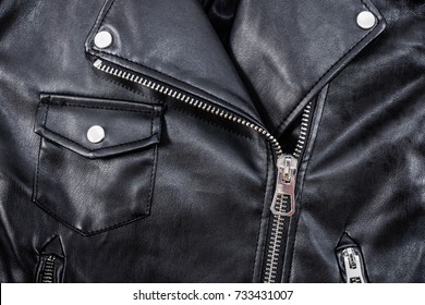 Background Unbuttoned Leather Jacket Metal Rivets Stock Photo (Edit Now ...