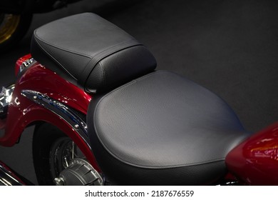 Black leather seats of classic motorcycles. - Powered by Shutterstock