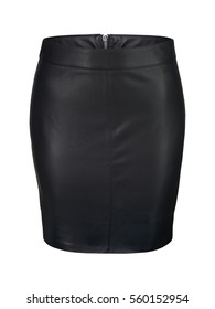 Black Leather Skirt Isolated On White