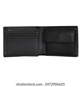 Black Leather Wallet with Card Slots