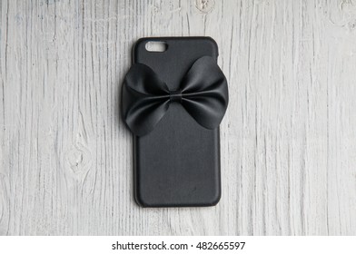 Black Leather Wallet Case Cover For Smart Phone